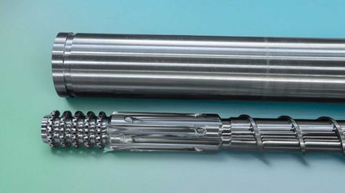 出口国外的聚乙烯（PE）吹膜机双合金螺杆机筒